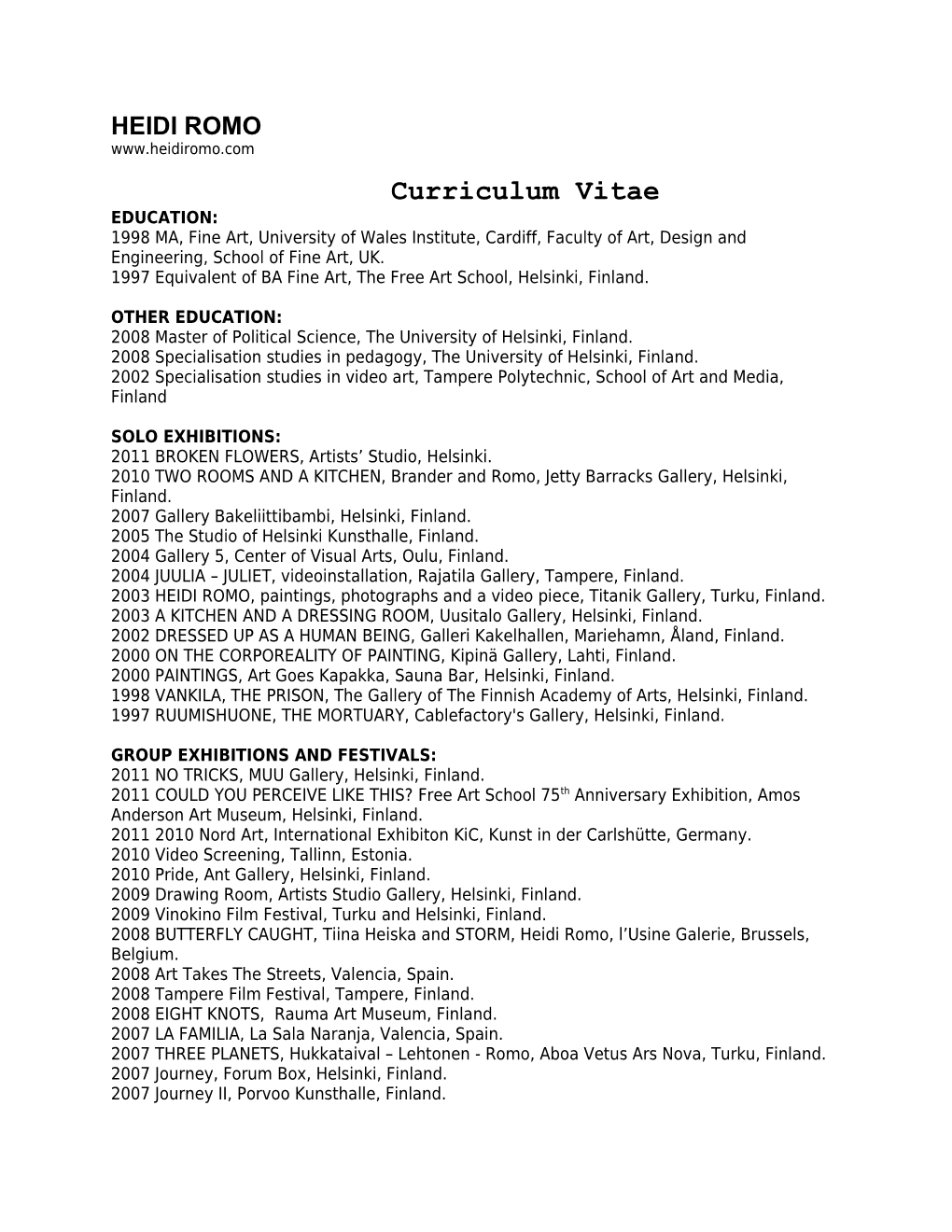 Curriculum Vitae s218