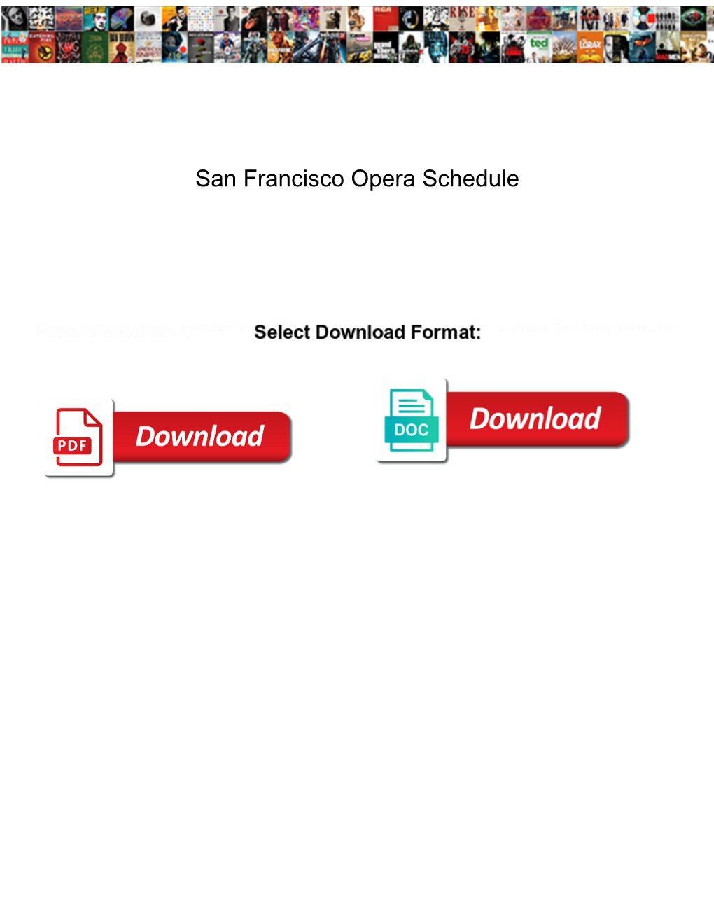 San Francisco Opera Schedule