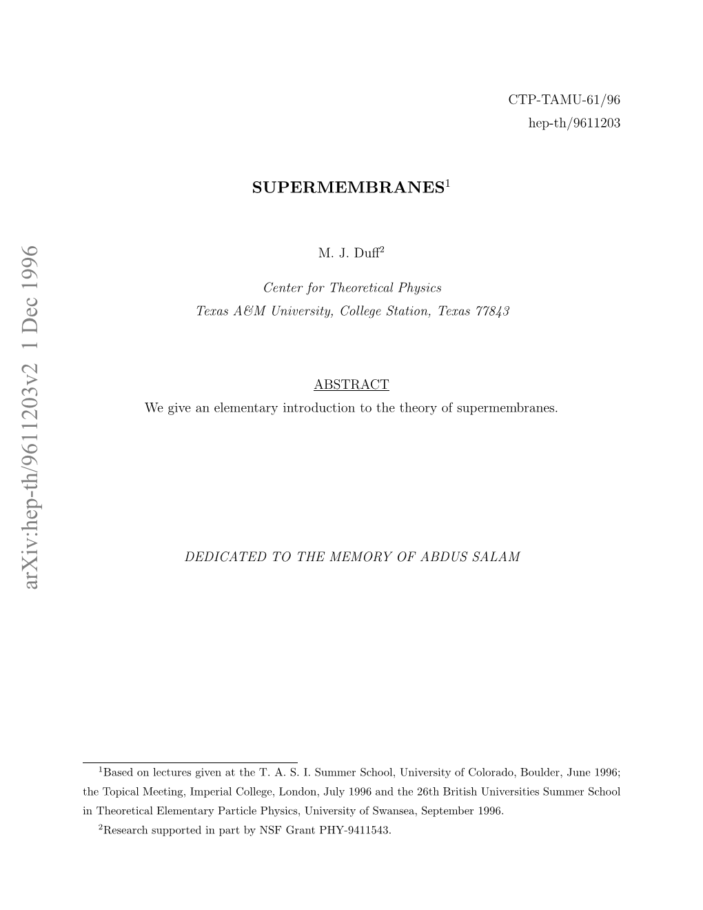 Arxiv:Hep-Th/9611203V2 1 Dec 1996