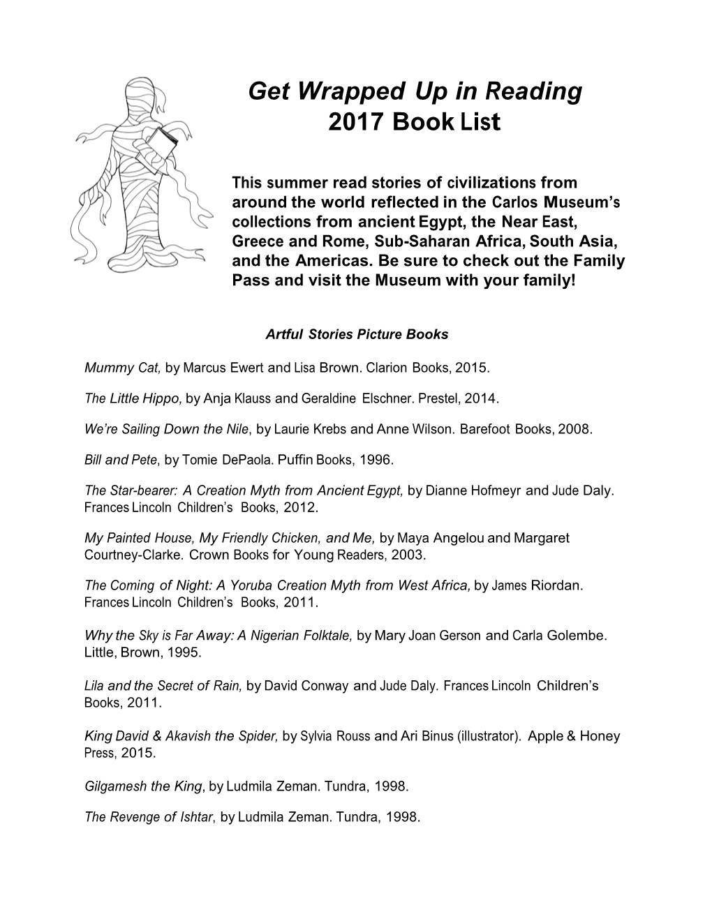 Get Wrapped up in Reading 2017 Book List