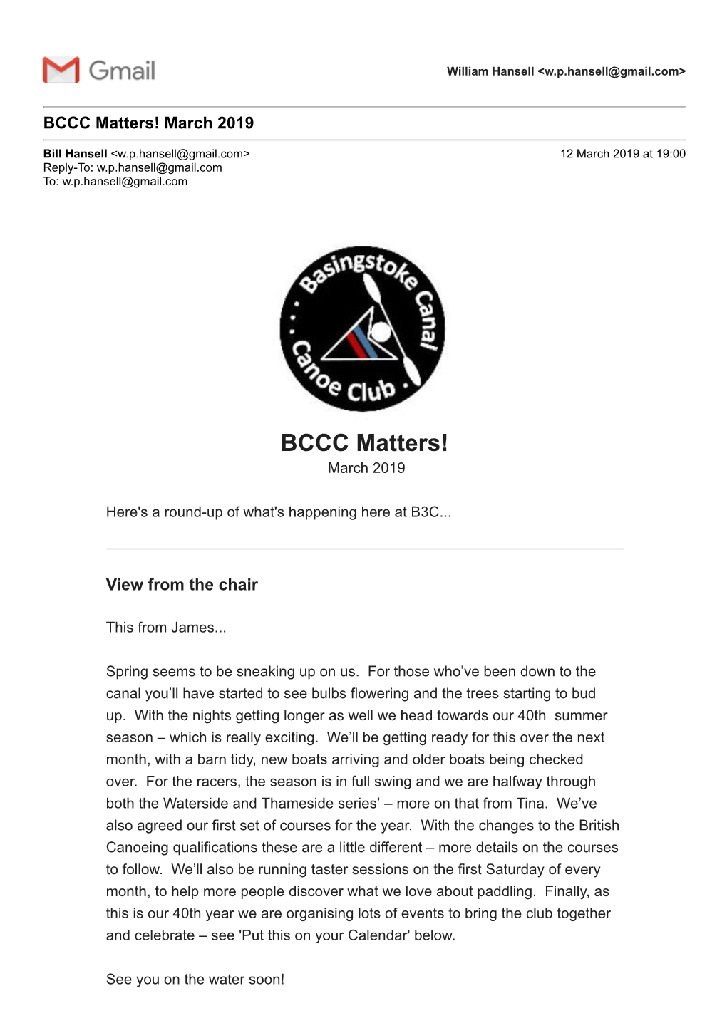 BCCC Matters! March 2019