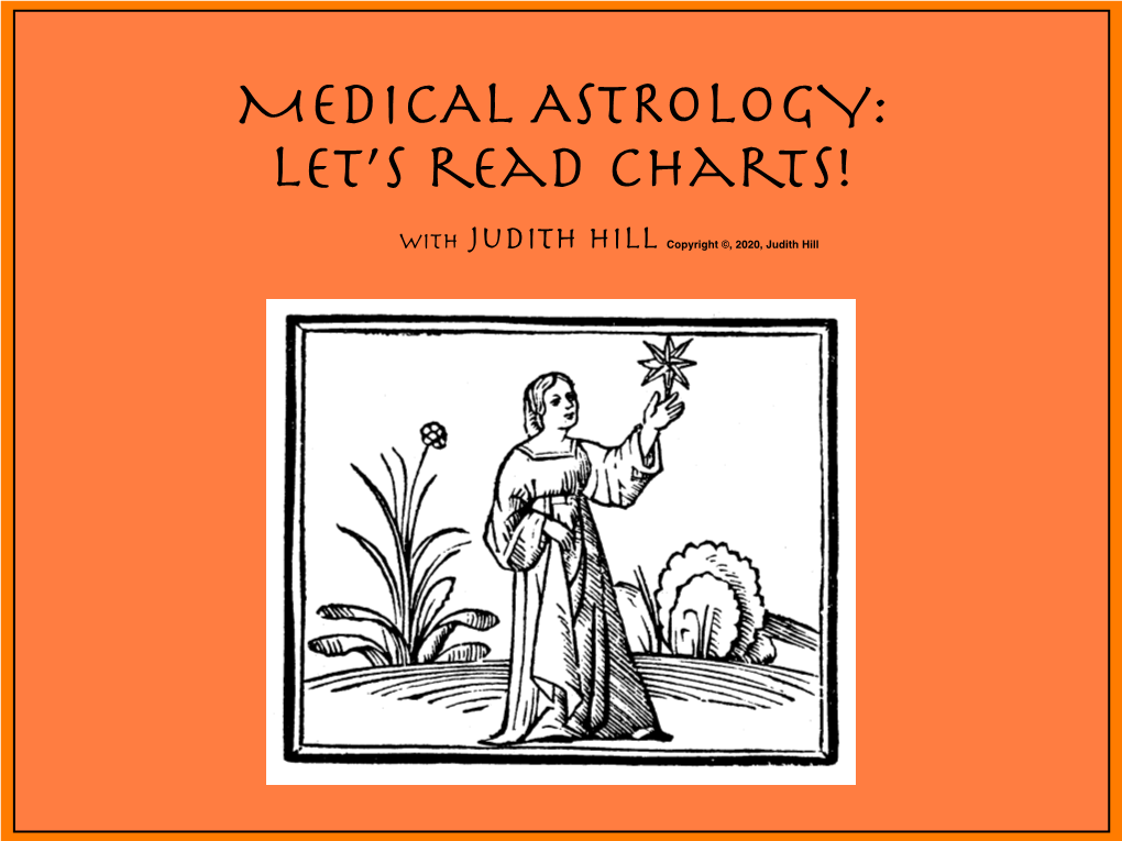 MEDICAL ASTROLOGY: Let’S Read Charts!