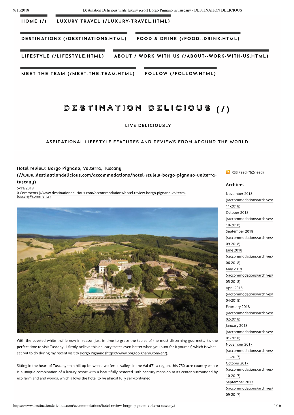 Destination Delicious Visits Luxury Resort Borgo Pignano in Tuscany - DESTINATION DELICIOUS