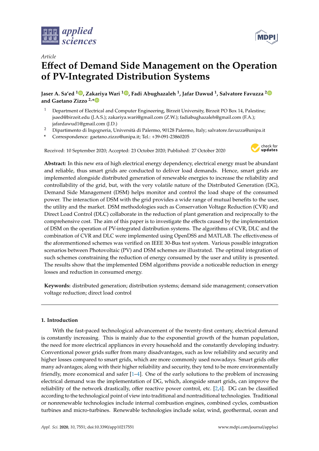 Effect of Demand Side Management on the Operation of PV-Integrated Distribution Systems
