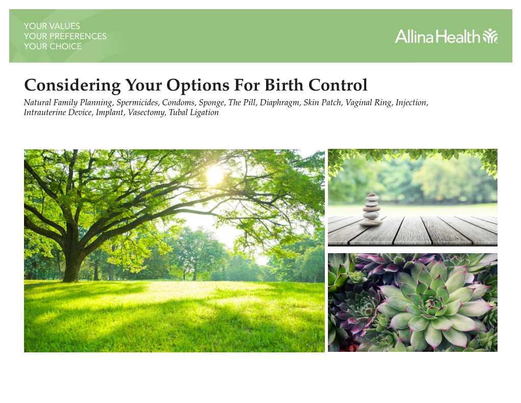 Considering Your Options for Birth Control