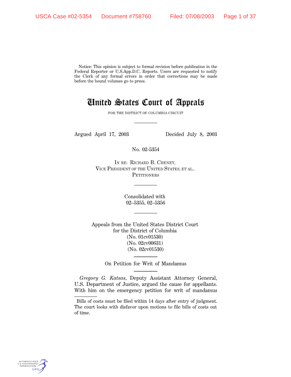 United States Court of Appeals