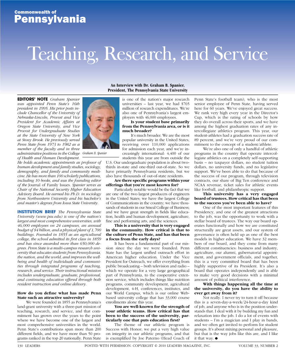 Teaching, Research, and Service