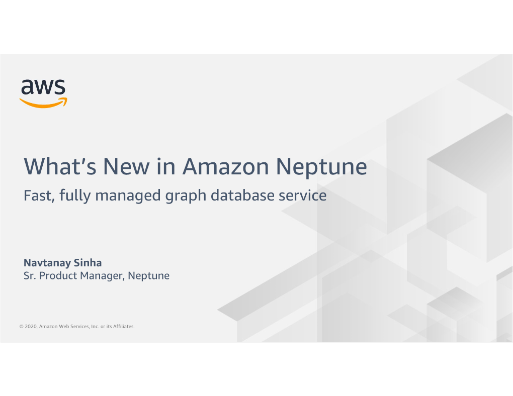 What's New in Amazon Neptune