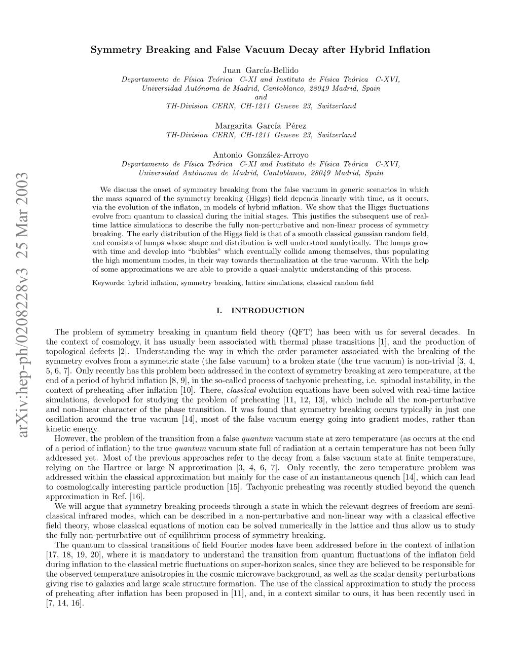 Hep-Ph/0208228V3 25 Mar 2003 N Fapro Fhbi Nain[,9,I H Ocle Rcs Ftac of There, Process So-Called [10]