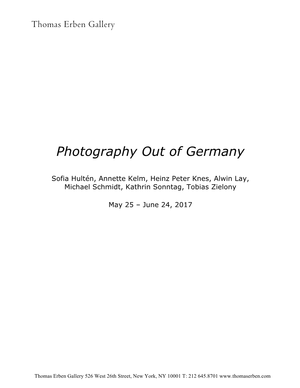 Photography out of Germany