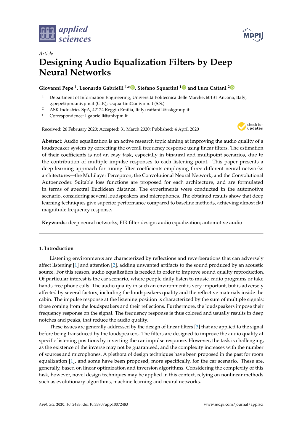 Designing Audio Equalization Filters by Deep Neural Networks