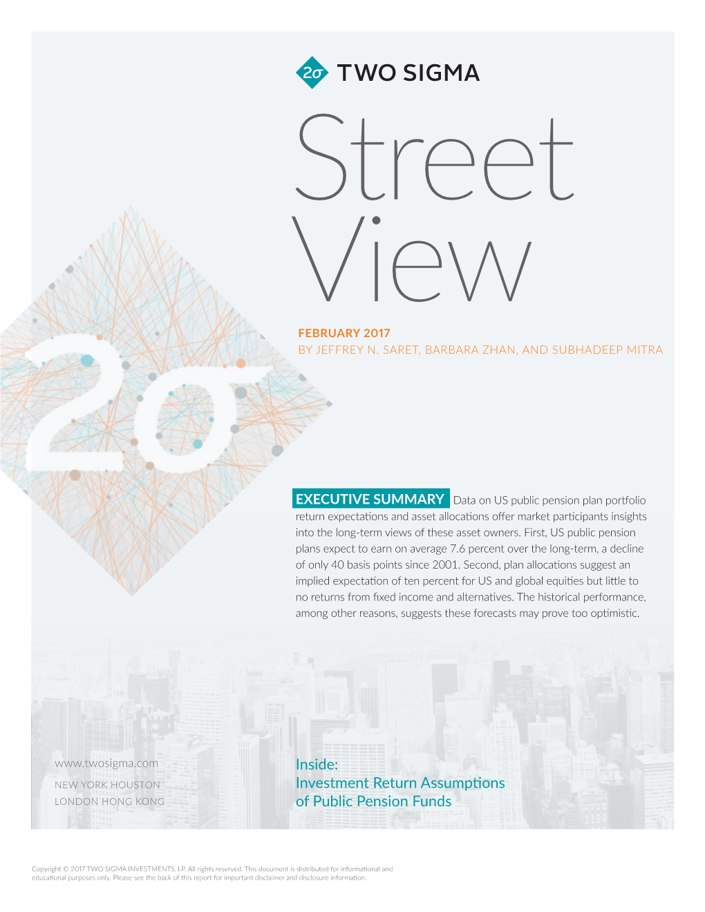 Inside: Investment Return Assumptions of Public Pension Funds