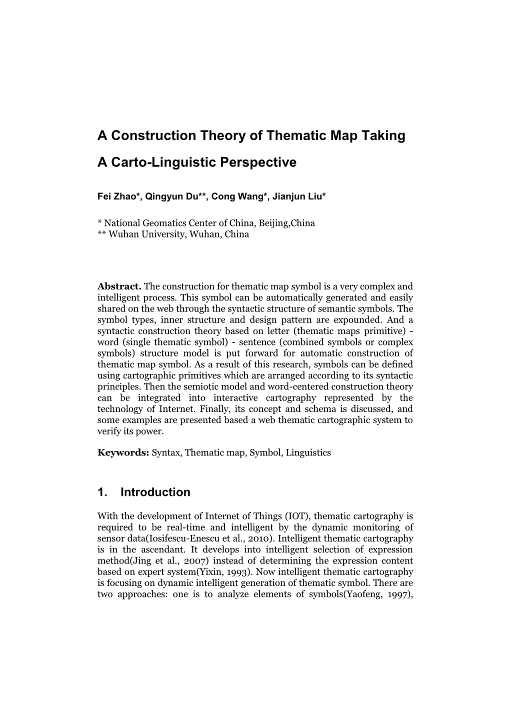 A Construction Theory of Thematic Map Taking a Carto-Linguistic Perspective