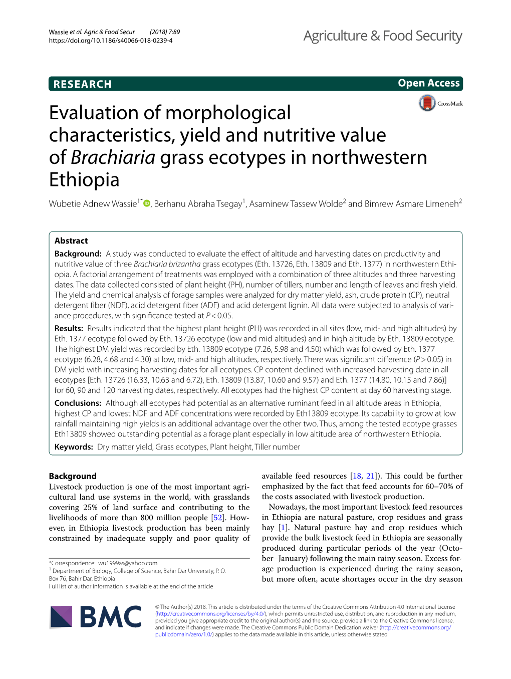 Evaluation of Morphological Characteristics, Yield and Nutritive