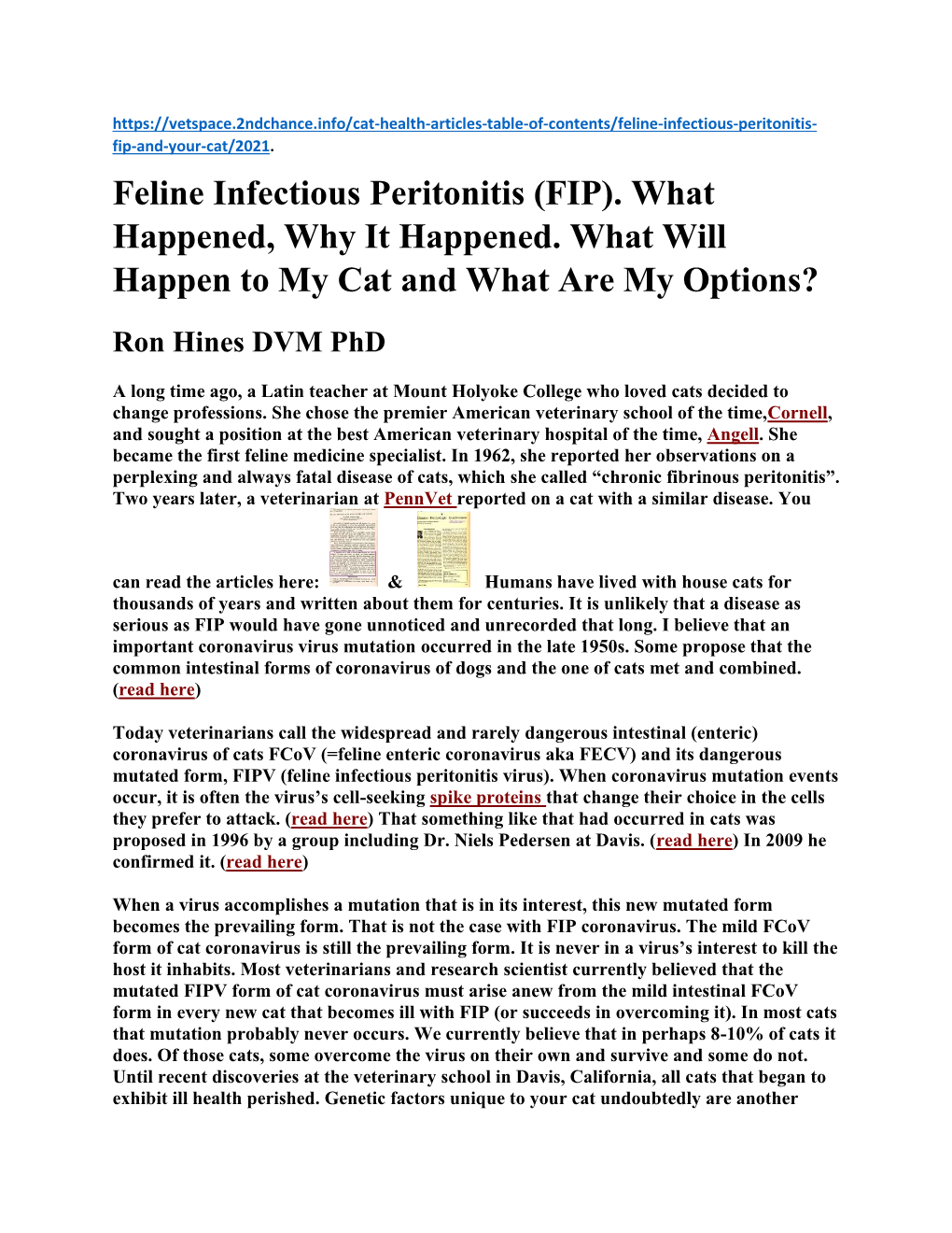 Feline Infectious Peritonitis (FIP)