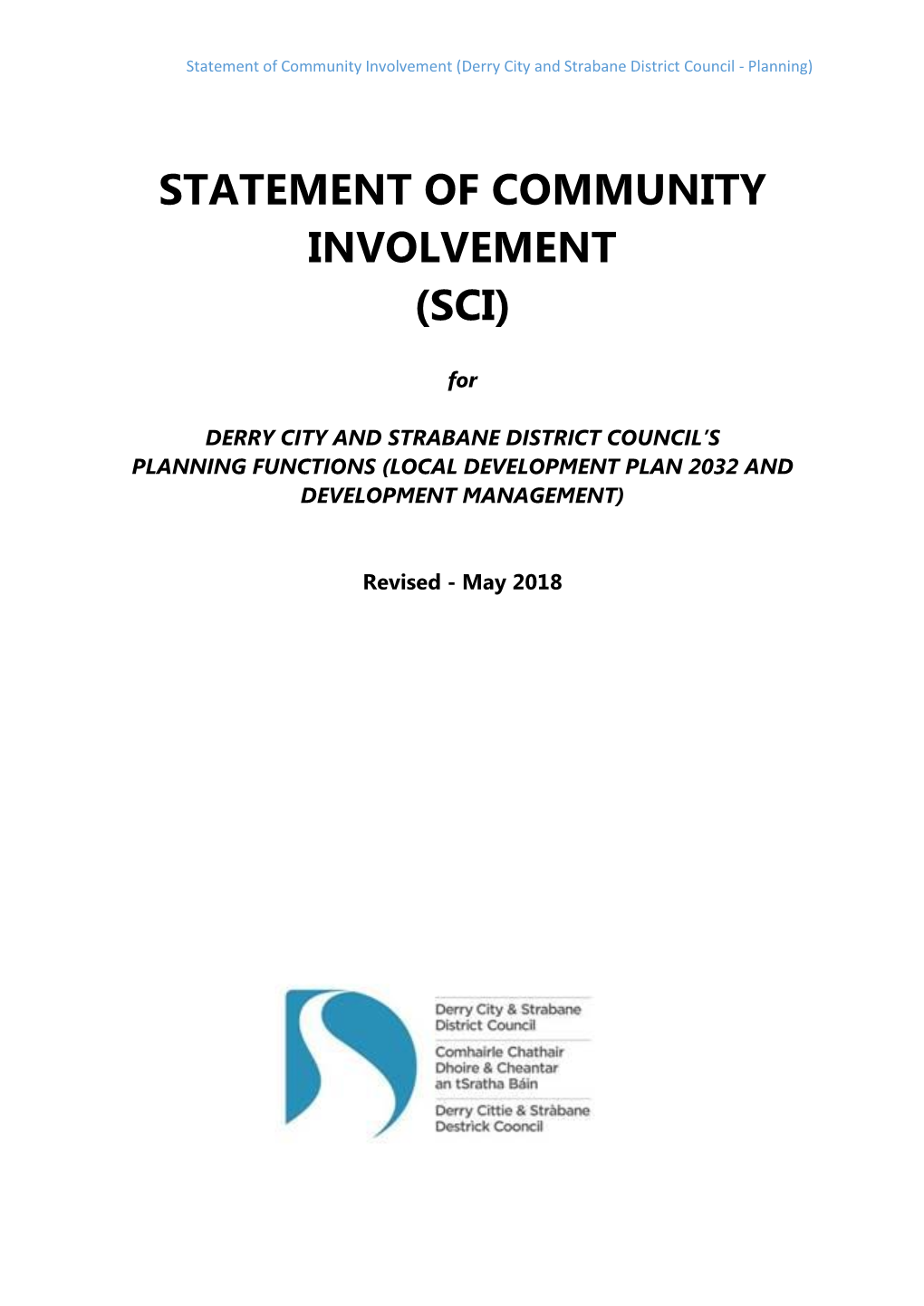 Statement of Community Involvement (Sci)