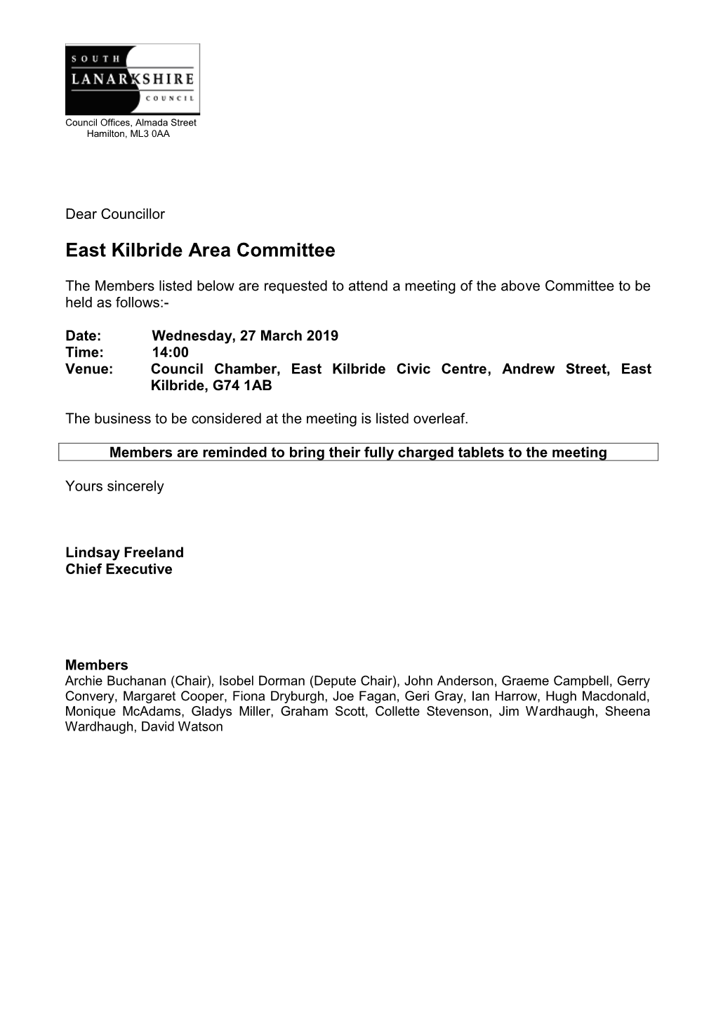 East Kilbride Area Committee