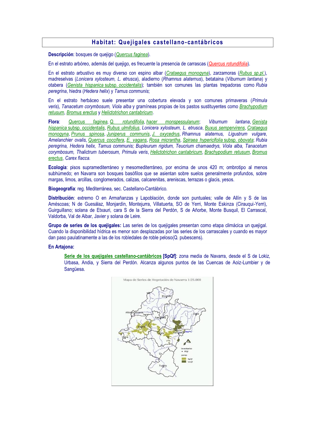 Habitat: Quejigales Castellano-Cantábricos