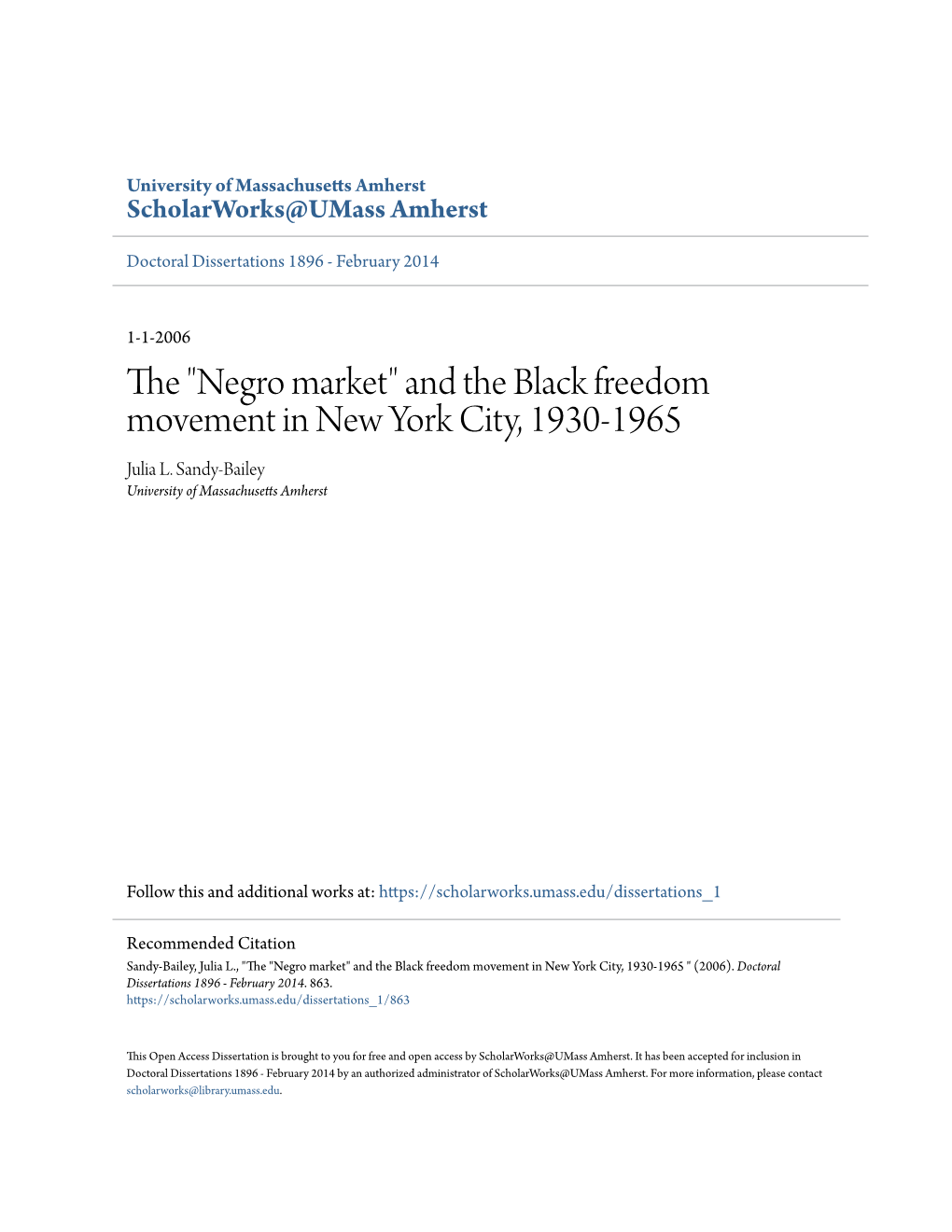 Negro Market