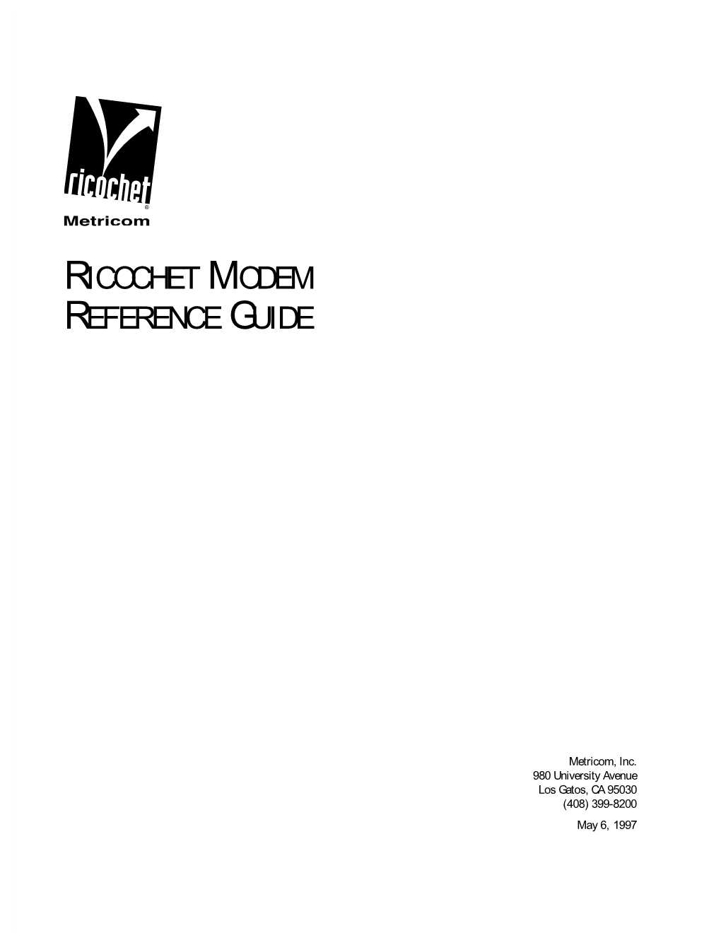 Metricom Ricochet Modem Reference Guide