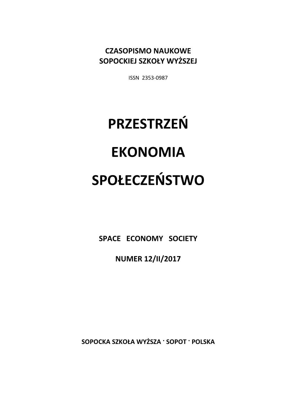 Przestrzeń Ekonomia Społeczeństwo