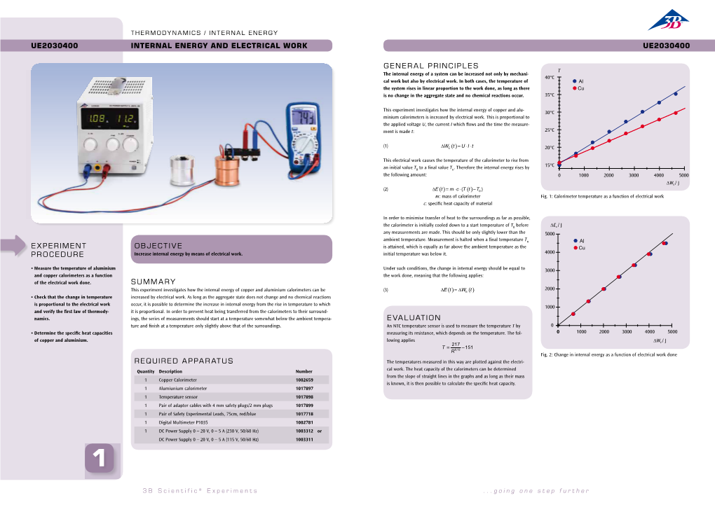 Increase Internal Energy by Means of Electrical Work (UE2030400)