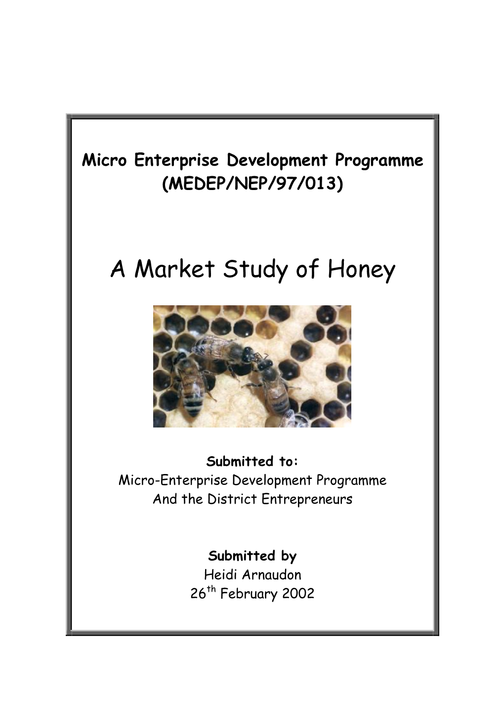 A Market Study of Honey