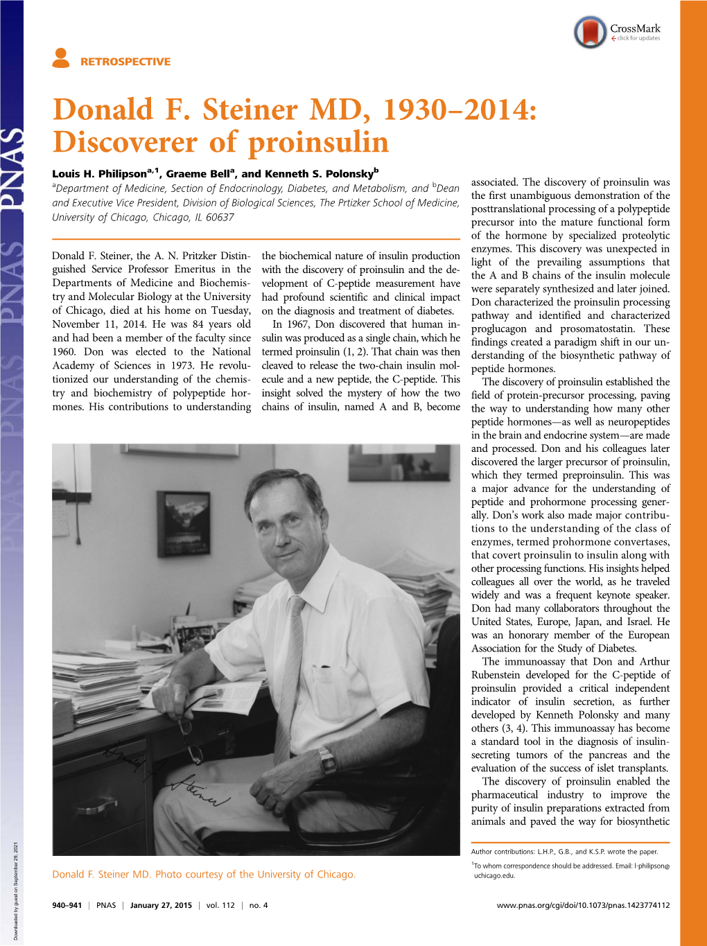 Discoverer of Proinsulin