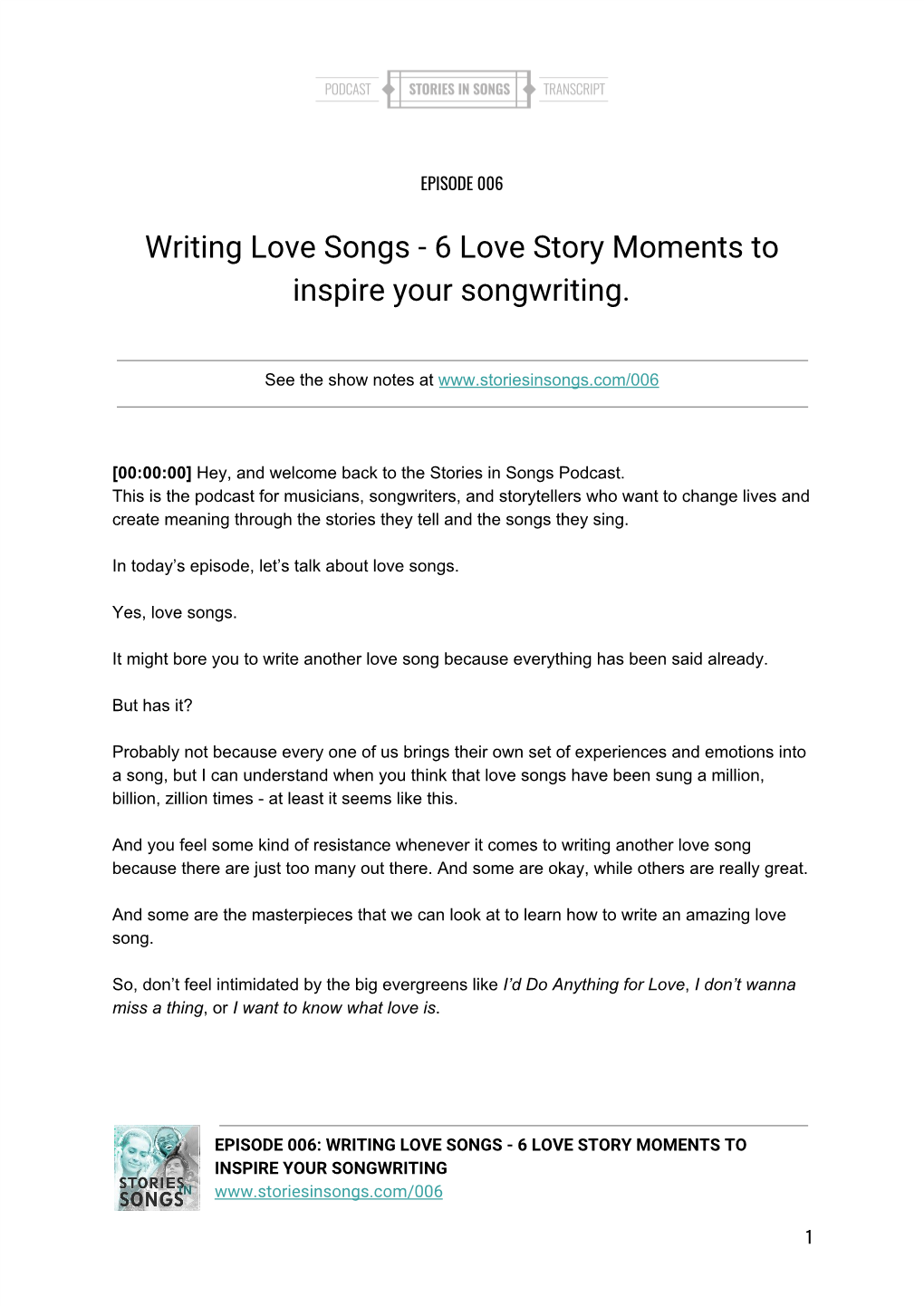 Writing Love Songs - 6 Love Story Moments to Inspire Your Songwriting