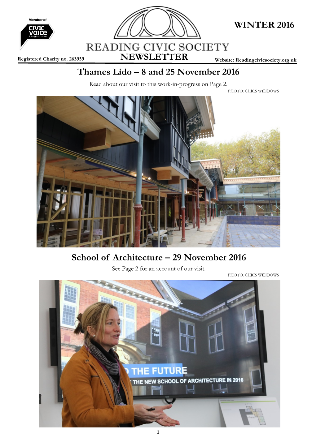 Thames Lido – 8 and 25 November 2016 Read About Our Visit to This Work-In-Progress on Page 2