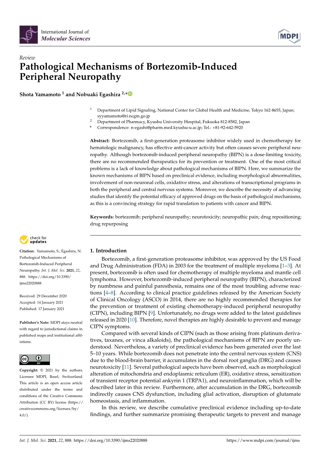 Pathological Mechanisms of Bortezomib-Induced Peripheral Neuropathy