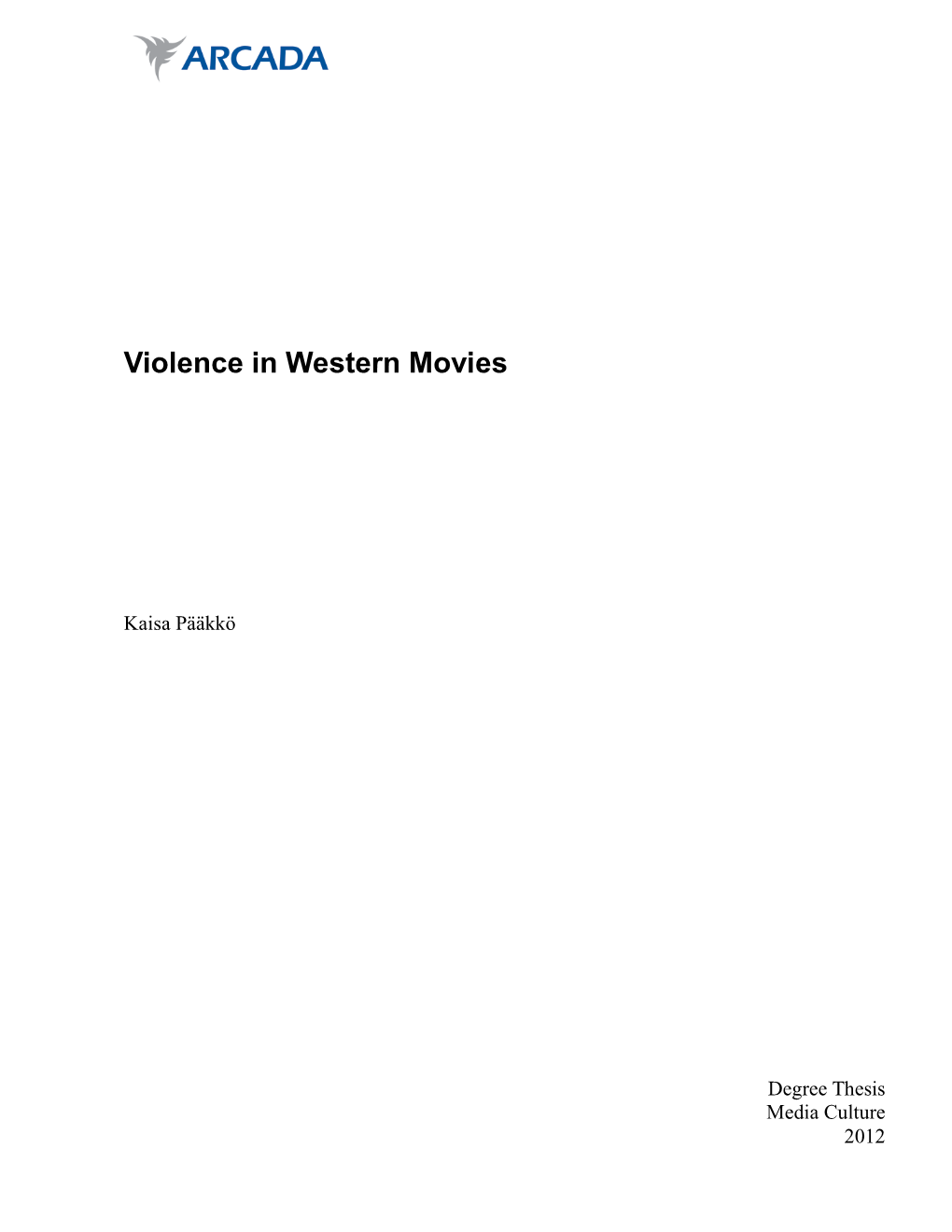 Violence in Western Movies