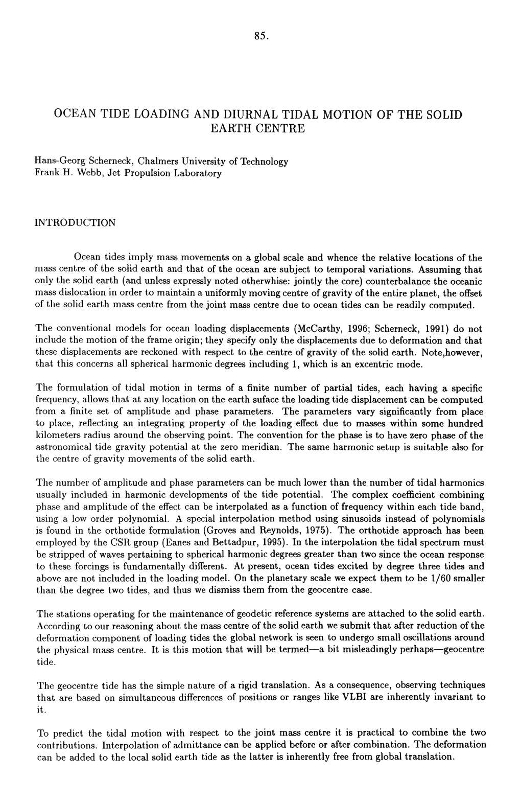 Ocean Tide Loading and Diurnal Tidal Motion of the Solid Earth Centre