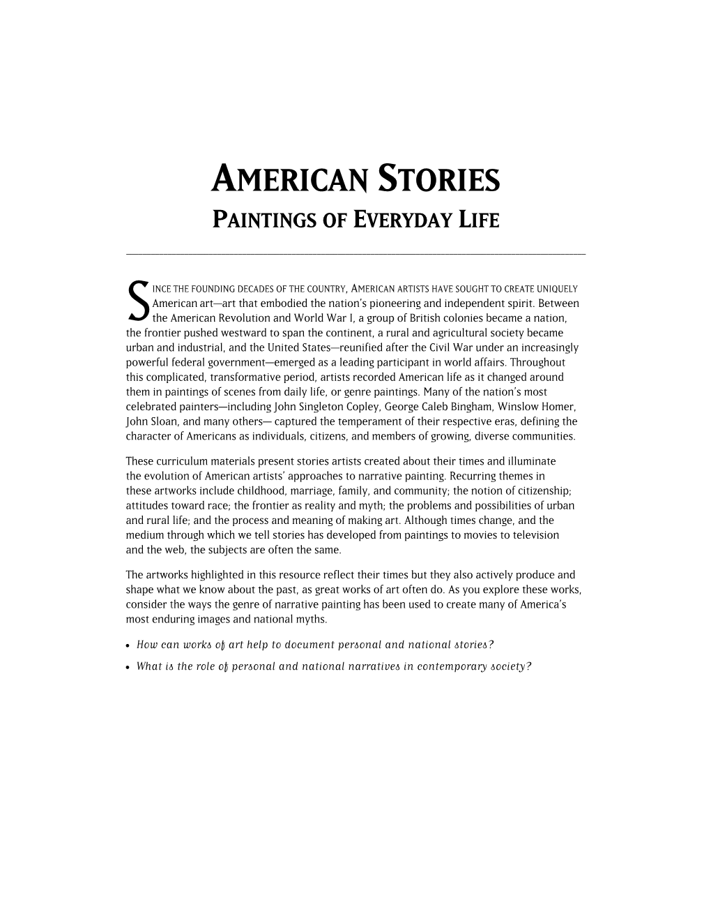 American Stories Essay