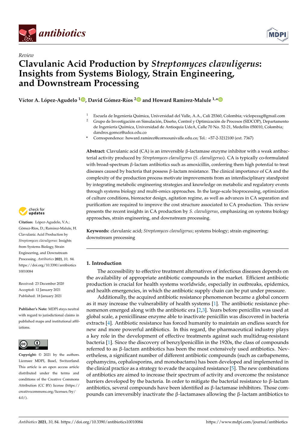 Clavulanic Acid Production by Streptomyces Clavuligerus: Insights from Systems Biology, Strain Engineering, and Downstream Processing