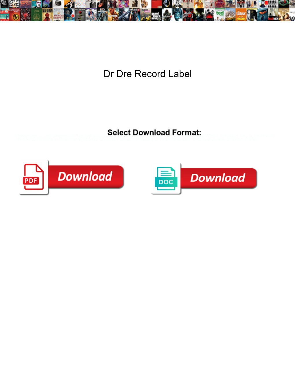 Dr Dre Record Label