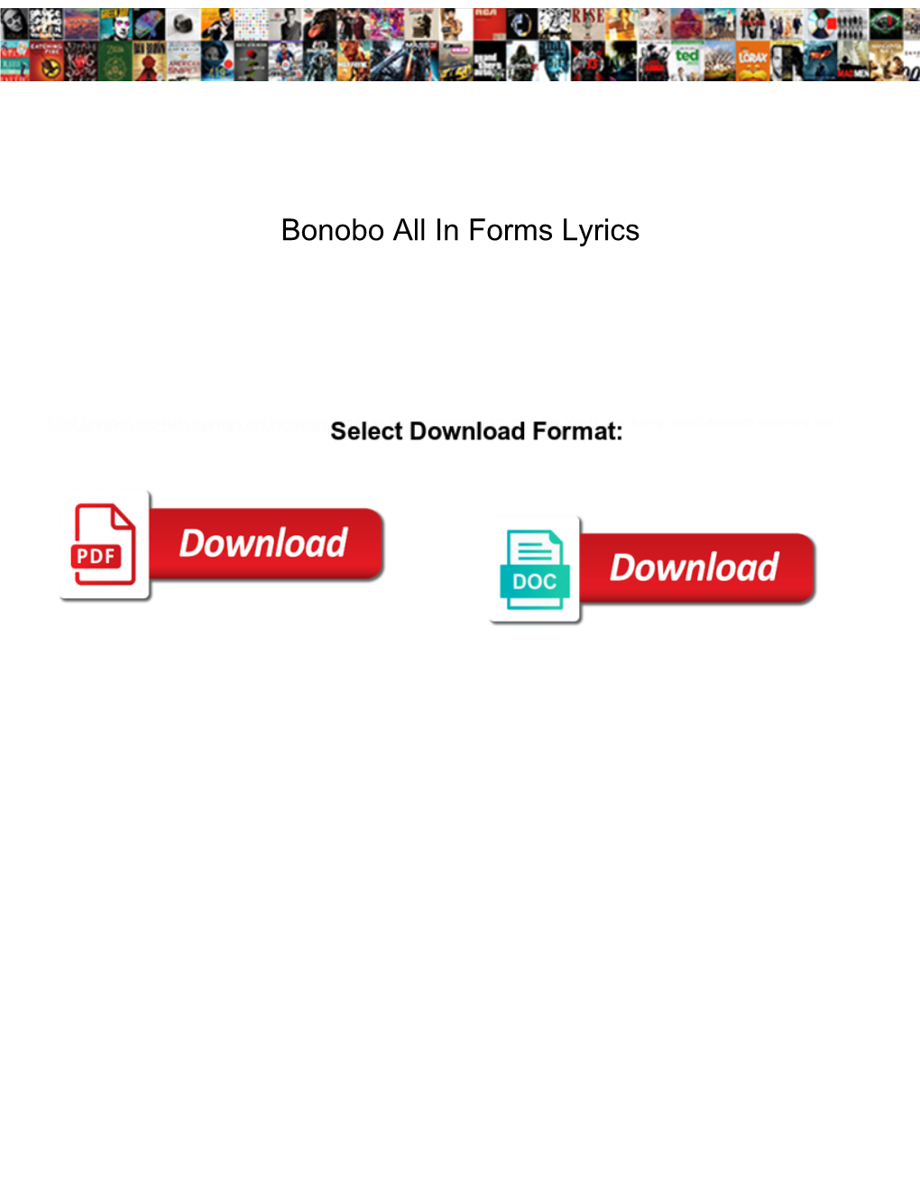 Bonobo All in Forms Lyrics