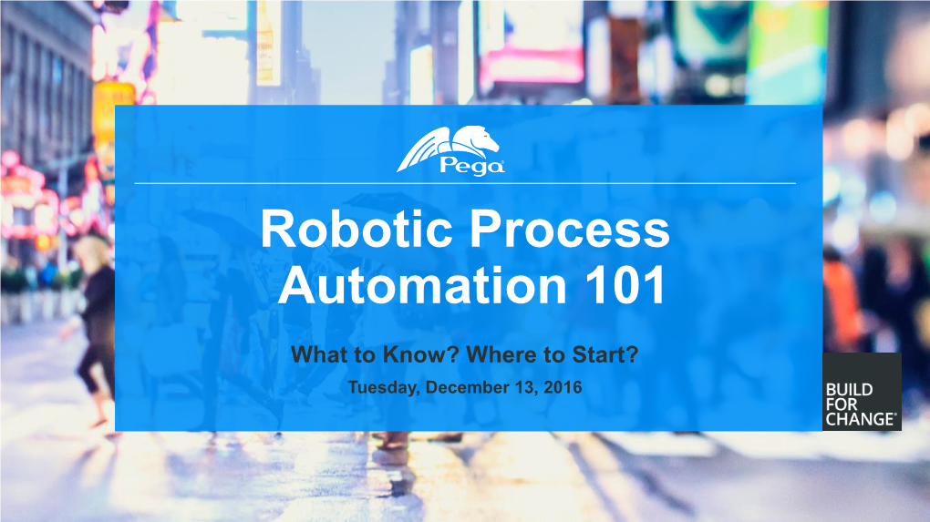 Robotic Process Automation 101