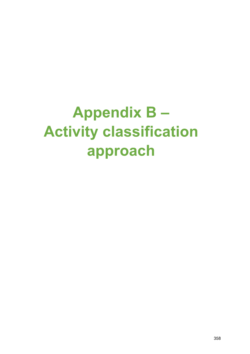 Activity Classification Approach