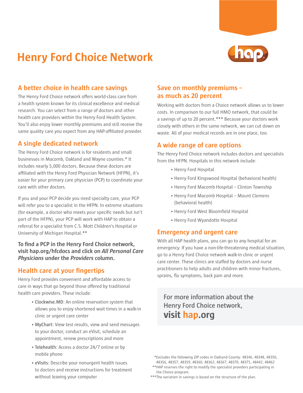 Henry Ford Choice Network