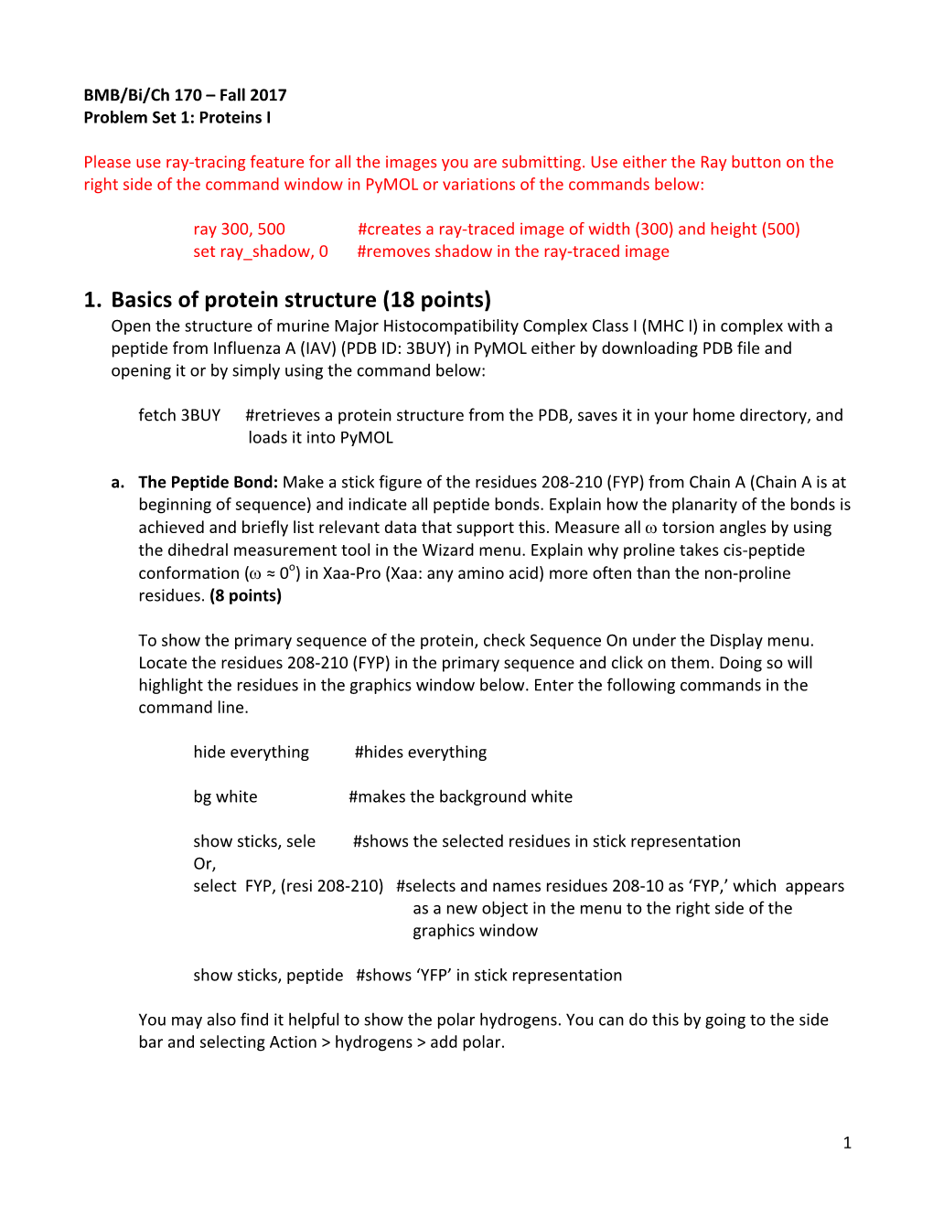 1. Basics of Protein Structure