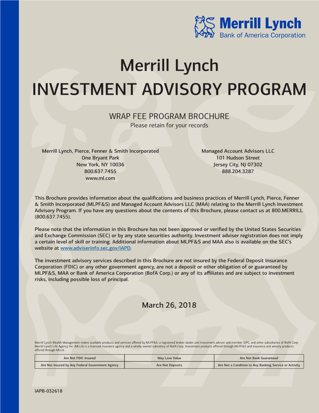 Merrill Lynch INVESTMENT ADVISORY PROGRAM