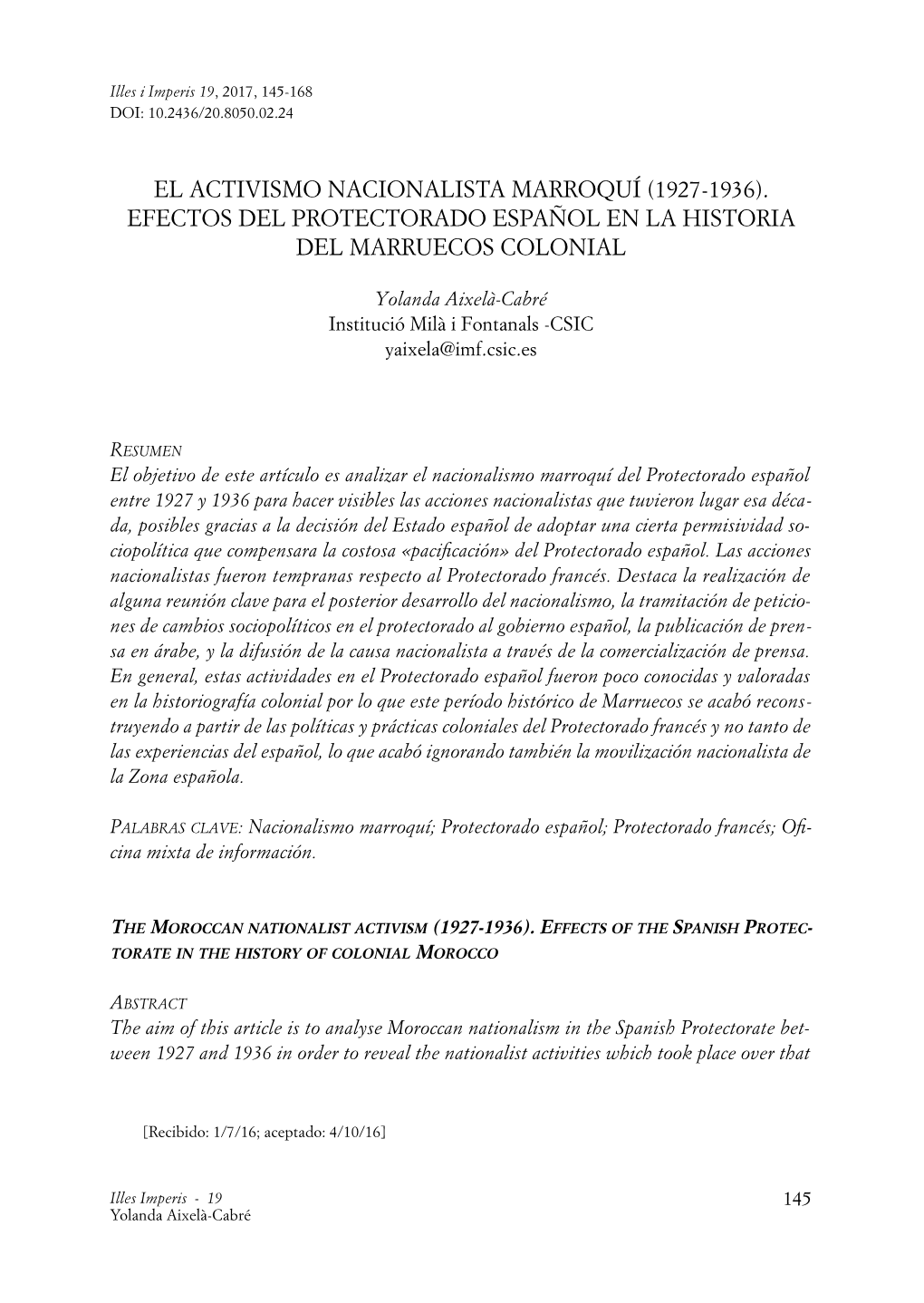 Efectos Del Protectorado Español En La Historia Del Marruecos Colonial