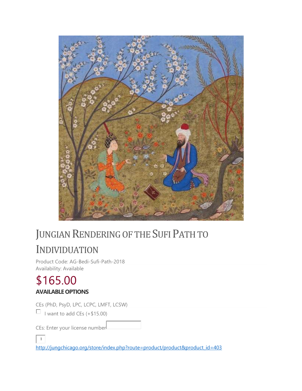 JUNGIAN RENDERING of the SUFI PATH to INDIVIDUATION Product Code: AG-Bedi-Sufi-Path-2018 Availability: Available