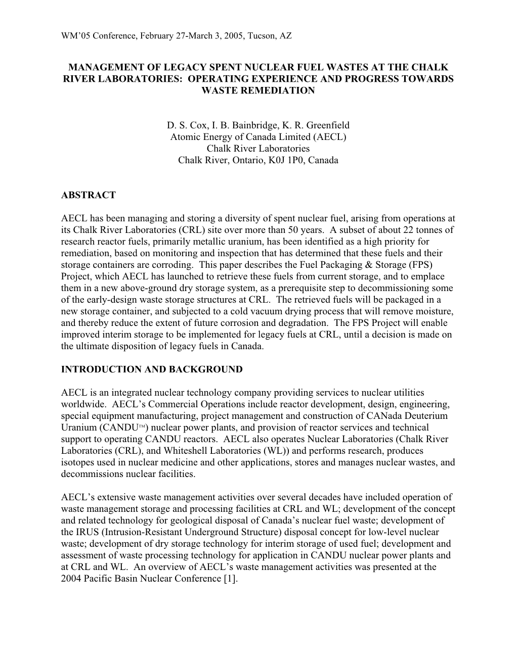 Fuel Packaging and Storage Project