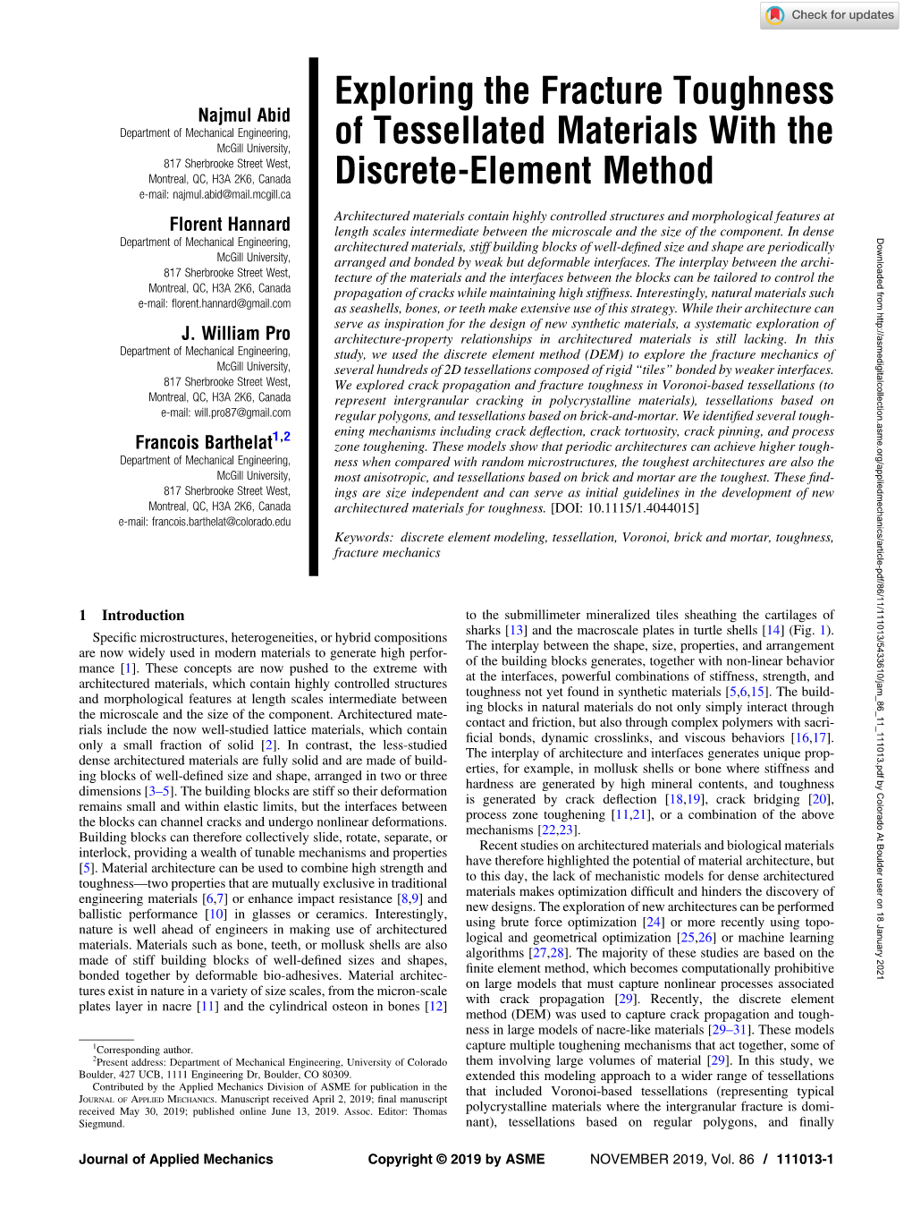 Exploring the Fracture Toughness of Tessellated Materials with The