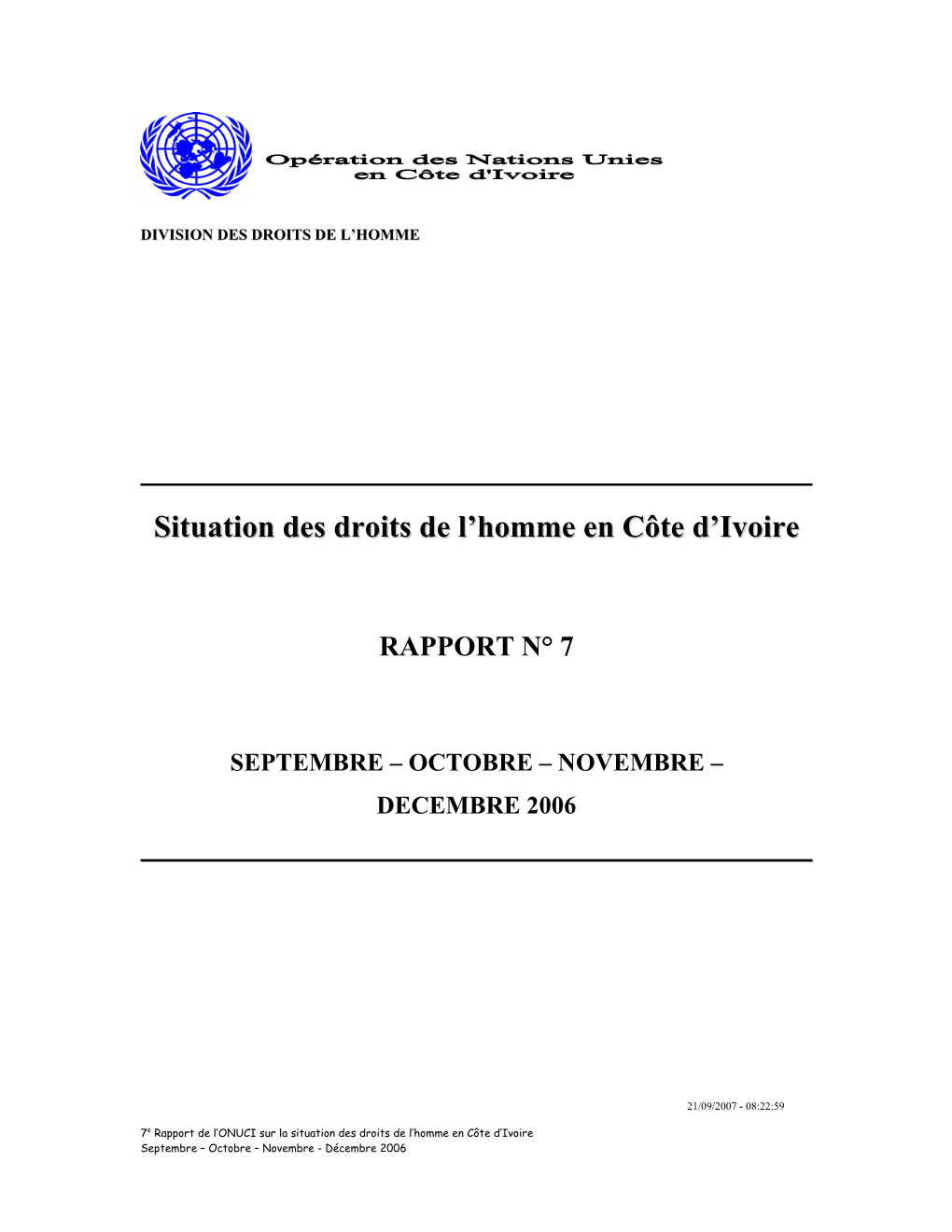 Situation Des Droits De L'homme En Côte D'ivoire