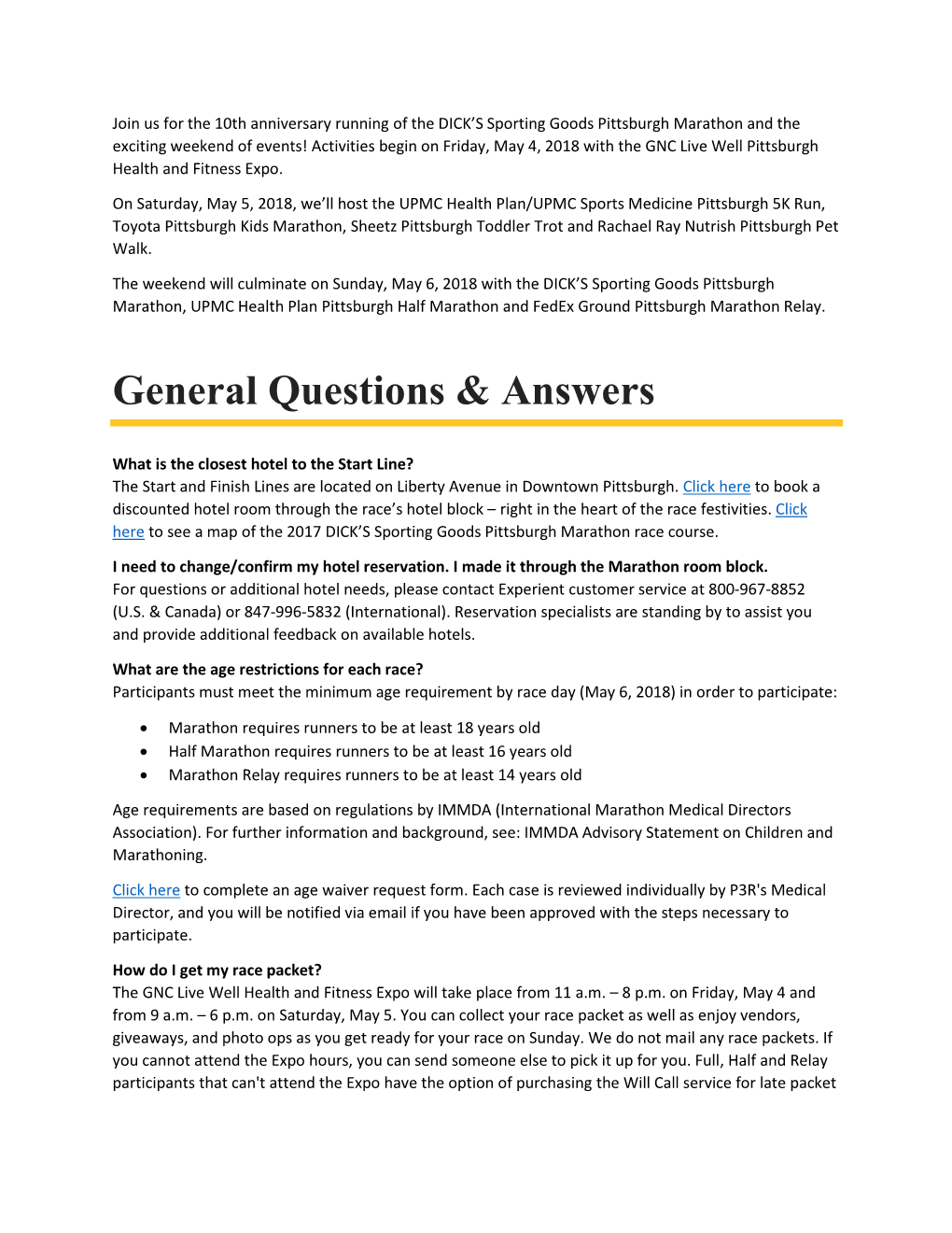 General Questions & Answers