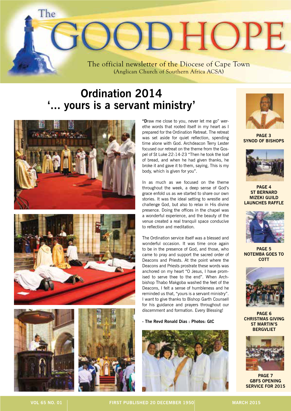 Ordination 2014 '... Yours Is a Servant Ministry'