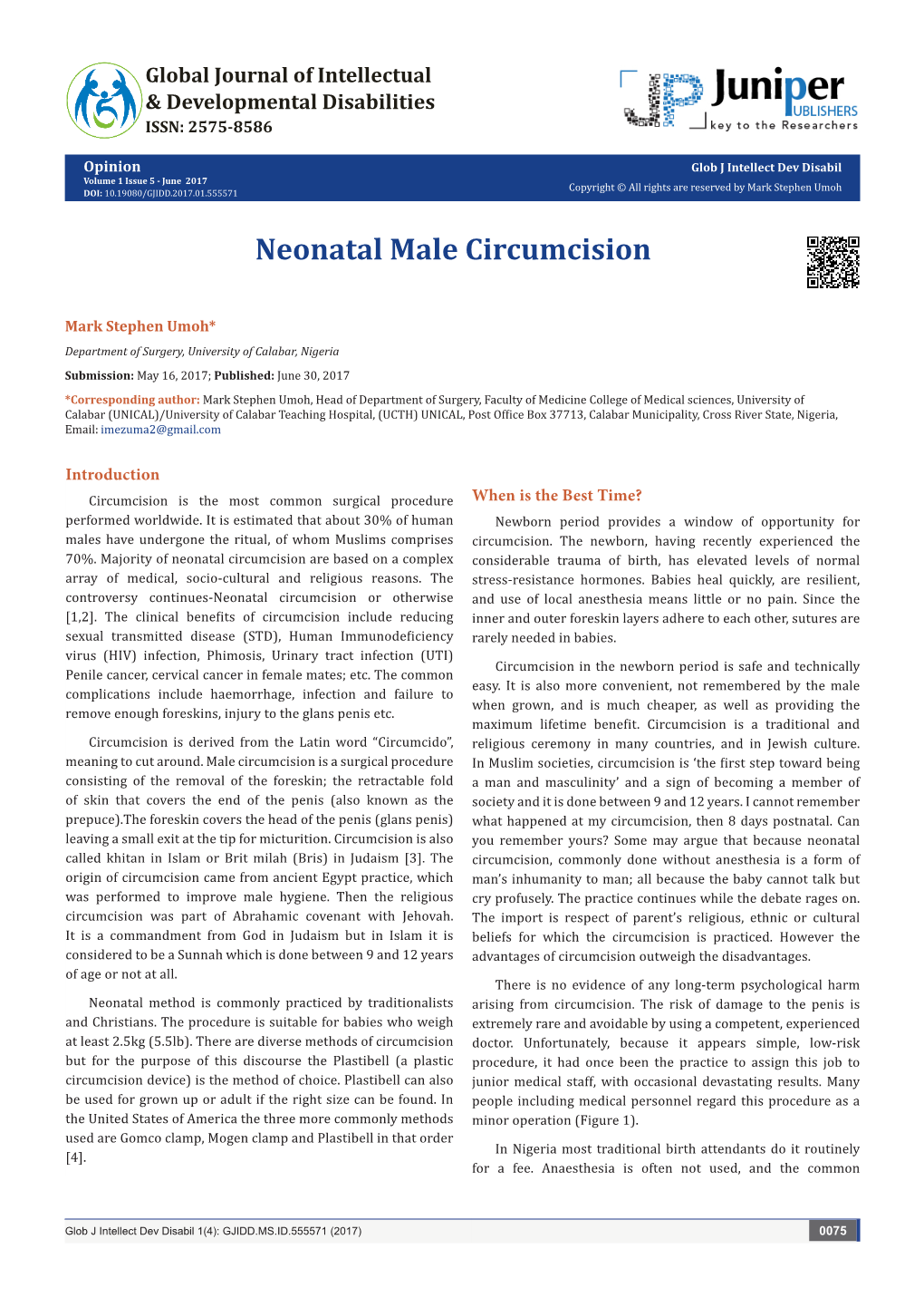 Neonatal Male Circumcision